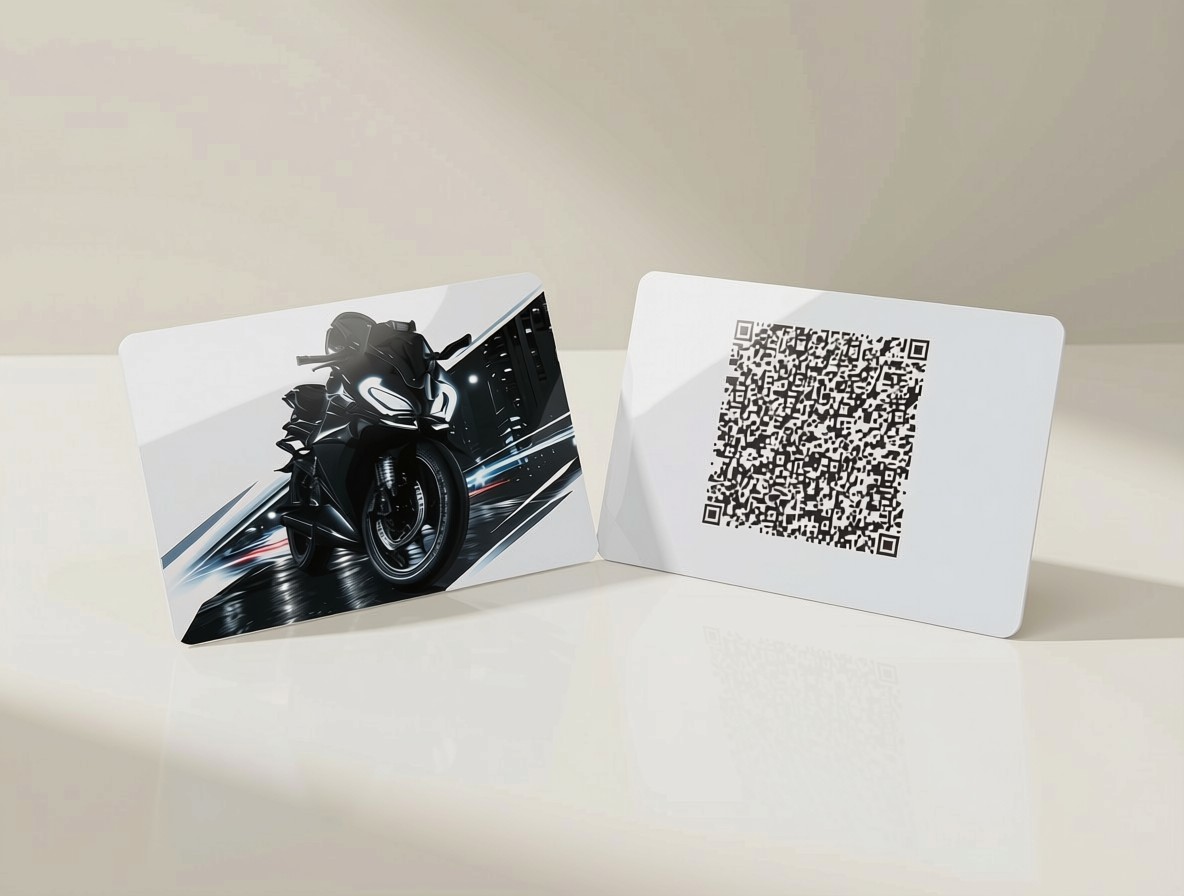 بطاقة رخصة مركبة بيضاء